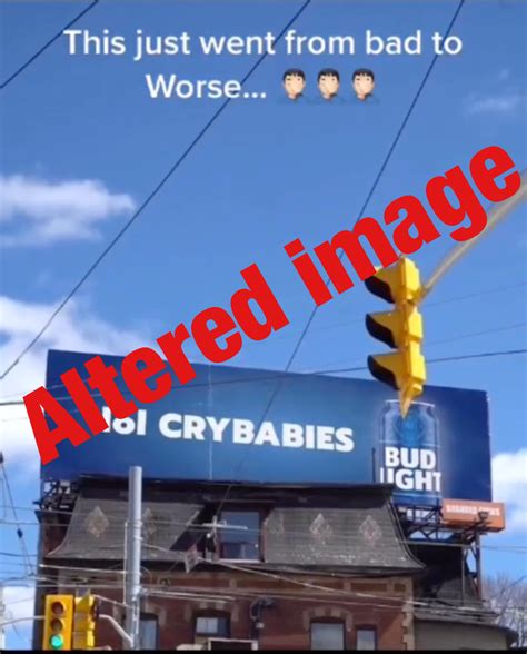 budweiser billboard crybabies|Bud Light crybabies billboard is fake 